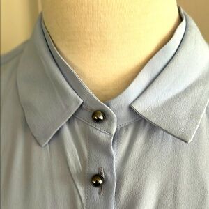 Light Blue women Silk Button-Up Shirt Ferragamo